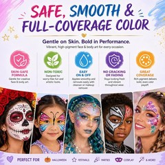 UCANBE Face Body Paint Oil Palette + 10 Pcs Brushes 11 Piece Set, Classic