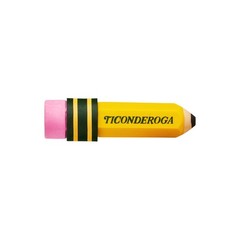TICONDEROGA ® Erasers, Pencil Shaped, Yellow, 3 ct (38953) 3 Count, Yellow