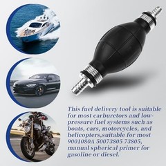 Fuel Pump Fuel Line Hand Primer Bulb 10mm 3/8” Inch Rubber Fit for Fuel Line