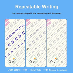 Libro De Practica Escritura Reutilizable Para Niños Ninos 4 Piezas Libro Magico
