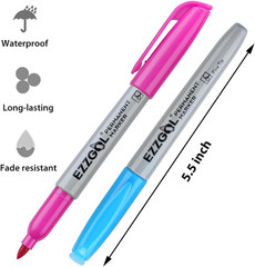 Permanent Markers Bulk, Permanent Marker Bulk Pack of 72, 12 Assorted Colors, Fi