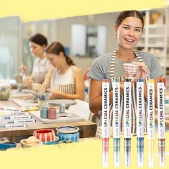 6 Pcs Underglaze Colored Pen for Pottery Ceramics Underglaze Marker DIY Ceram…