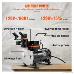 Airbrush Set 0.2mm 0.3mm 0.8mm 110V Dual-Action Gravity Feed Compressor Kit