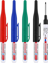 4 Pcs Multi-Purpose Deep Hole Marker Pens, Long Nose Marker Waterproof Colorful