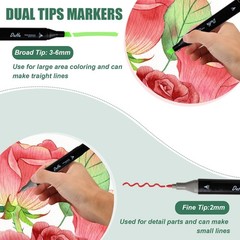 80 Colors Alcohol Markers Set, Dual Tips Blender Art Markers for Drawing Sket…