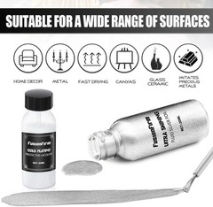 Liquid Silver Leaf Paint Kit – Alcohol-Based Quick Dry Ultra Shiny Metallic