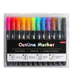 Double Line Outline Marker Pens Set for Creative Art and Craft Projects