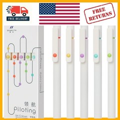 Ergonomic Fine Point Gel Pens, 5-Pack – Smooth Writing for School & Office