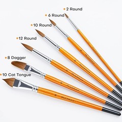 Sable Watercolor Brushes Kolinsky Paint for Artists Yellow
