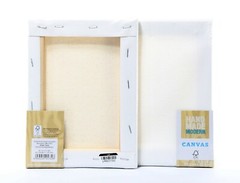Hand made modern Mounted Canvas White, 6×8 inches pack 2-Real Wood