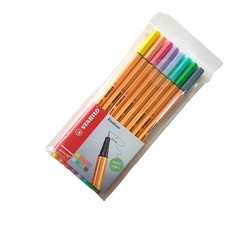 Stabilo Point 88 Fineliner 0.4mm 8 Pastel Color Pen Set Wallet Fine Writing Draw