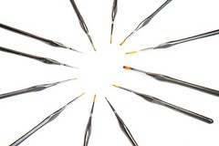 Miniature Paint Brush Set – 12-Piece Fine Tip Brushes (Round, Liner, Flat