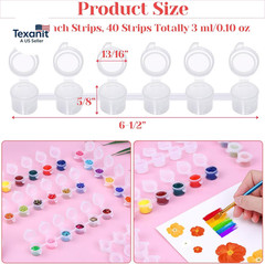 240-Piece Empty Paint Pot, 40 Strips Acrylic Mini Paint Container Strip Storage