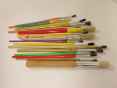 Mixed Art Paint Brushes Set 15pcs Flat Round Detail School Craft Painting Suppli