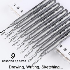 MicroPen Fineliner Pens, Black Pigment Liner Multiliner Archival Ink Micro Fi…