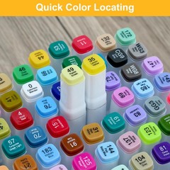 80 Colors Alcohol Markers Set, Dual Tip Permanent Coloring Markers for Adult,…