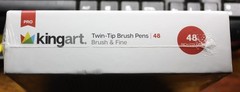 New SEALED KingArt 445-48 PRO Dual TIP Brush & Fine Tip PENS 48 Colors!