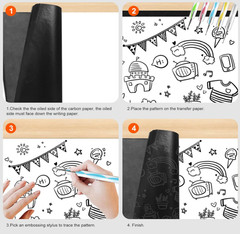 200 Sheets Carbon Paper Black Graphite Paper Transfer Tracing Paper and 5 Pieces