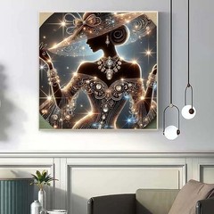 Elegant Lady Diamond Art Kits for Adults, 5D Diamond Painting Kits for Beginner,