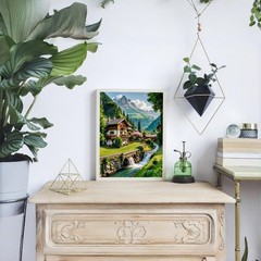 Acelii 5D Diamond Art Kits for Adults Beginners,Cabin 12×16 inches, KM549-1