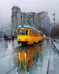 Paint by Numbers for Adults Beginner, Lisbon Tram Portugal Adult Paint by Number