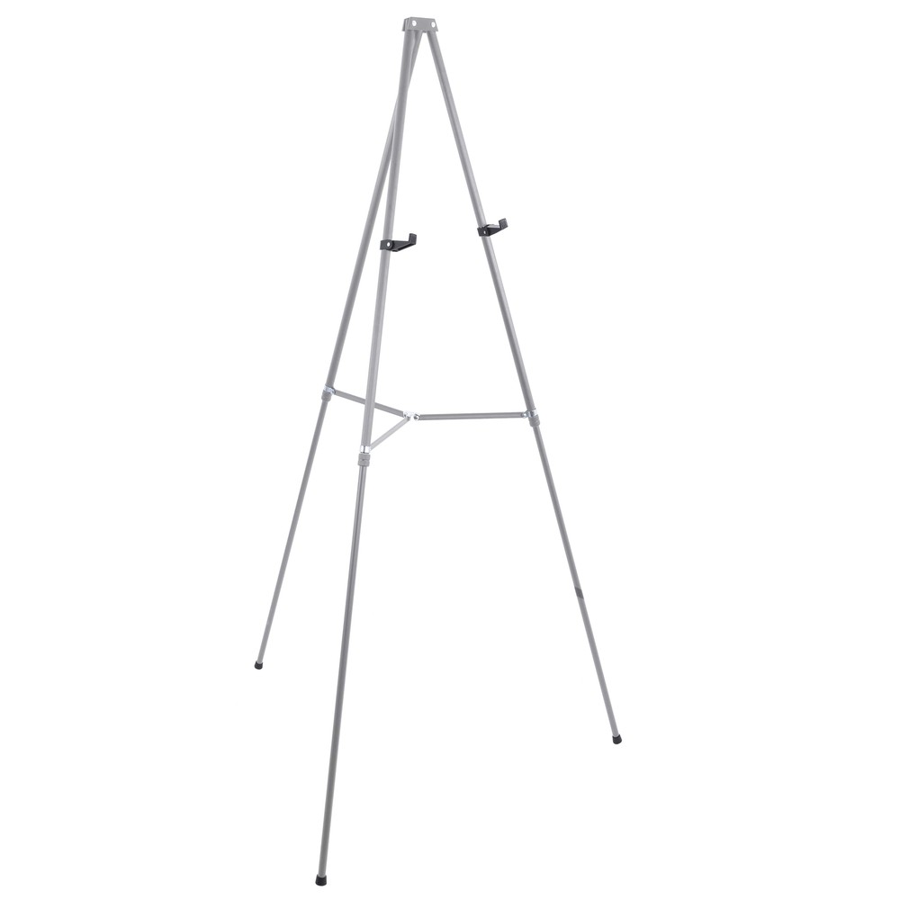66″ Silver Aluminum Display Easel and Presentation Stand, Floor and Tabletop Use