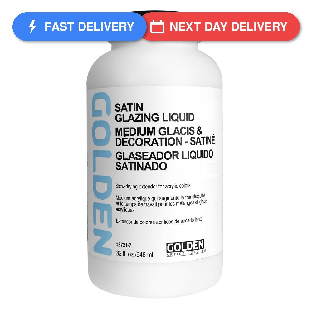Golden Acrylic Medium, Glazing Liquid, 32 Oz, Satin