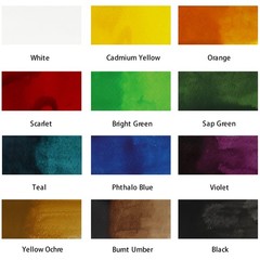 Premium Acrylic Ink For Artists Essential Colors 20ml 0.7 Fl Oz Mixed 12 PCS