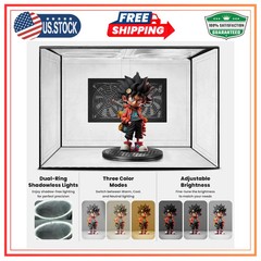 Portable Airbrush Spray Booth with Dual Fans LED Lights and Turntable Kit