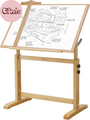 Wood Drafting Table – Adjustable Height, 35.5″X23.5″ Plan Table for Construction