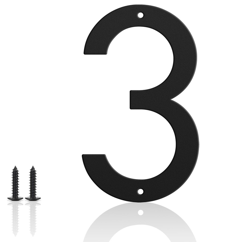 4″ Metal House Numbers for Outside and Mailbox, Weatherproof Black Address Si…