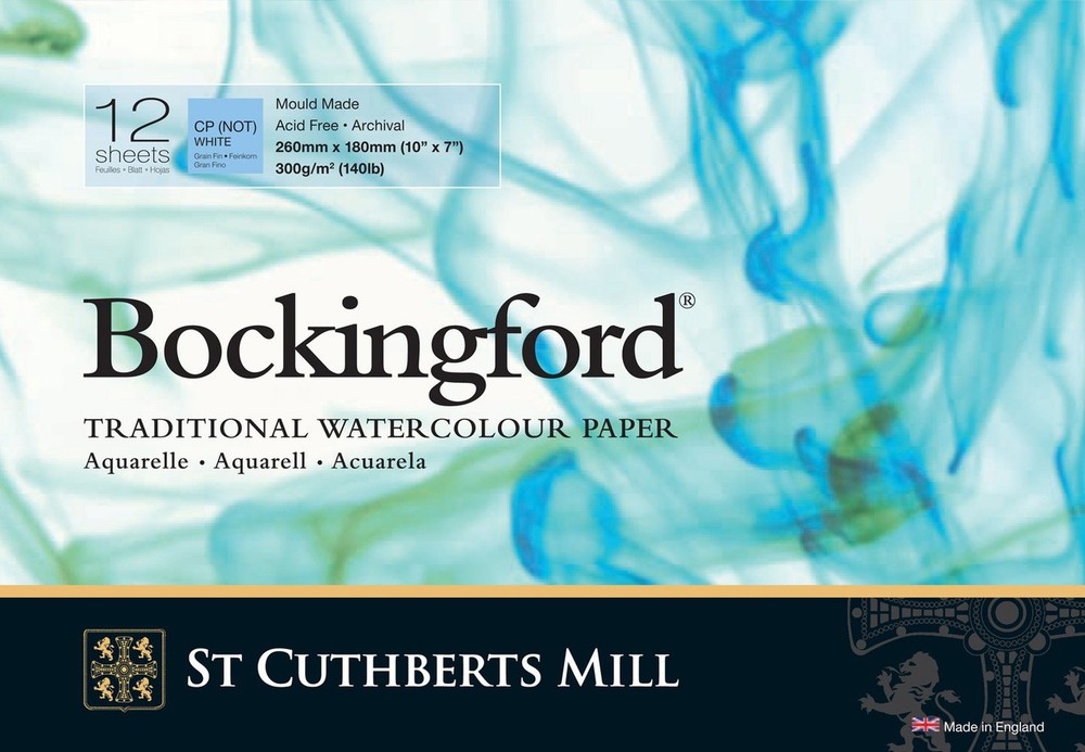 St. Cuthberts Mill Bockingford Watercolor Paper Pad – 10×7-inch White Water C…