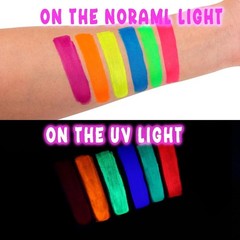 Glow in the Dark UV Face and Body Paint 6*10ml Neon Blacklight 0.34oz Reactiv…