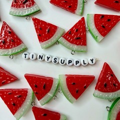 Resin Watermelon Slice Charm (28mm x 14mm)