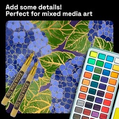 5 Paint Pen for Rock, Glass, Ceramic, Wood, Tire, Fabric, Gold Extra Fine Tip