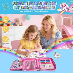 73PCS Unicorn Washable Markers Set with Glitter Pencil Case, Art Supplies and…