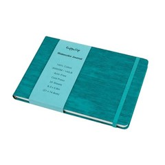 Leather Watercolor Journal, 300gsm/140lb 100% Cotton Cold Press 8.3×5.8in Blue