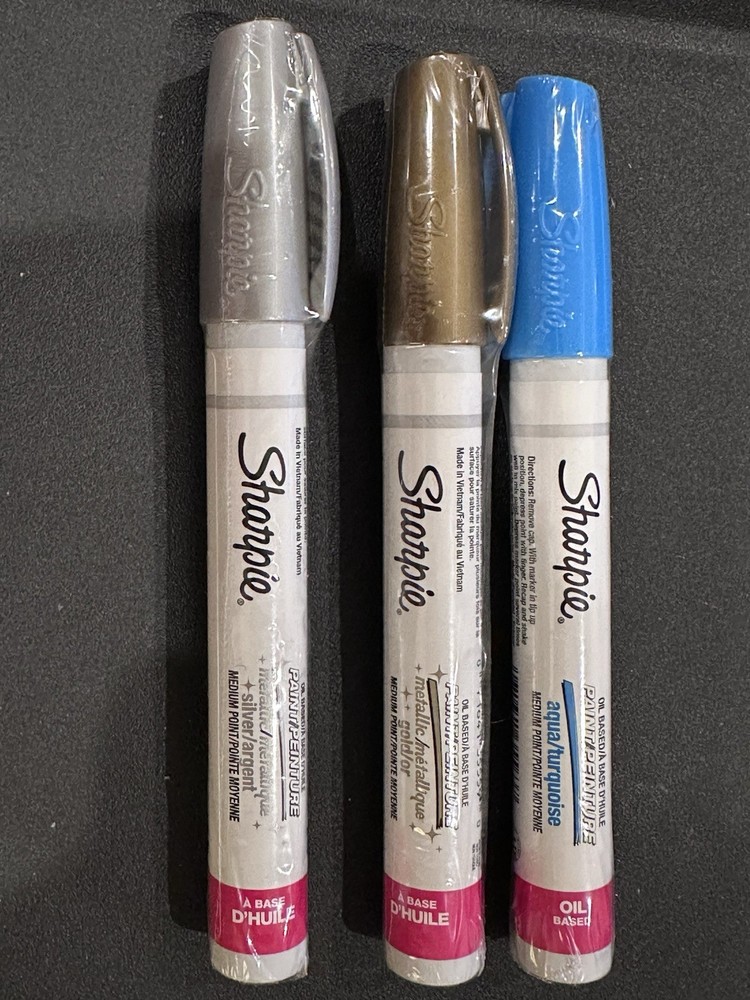 Waterproof Medium Point Silver/Gold/Aqua Paint Marker Art Pen Sharpie Oil-Based