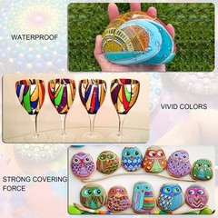 2-pack 12 TSSART Acrylic Paint Markers 3mm, Acrylic Paint Pens.