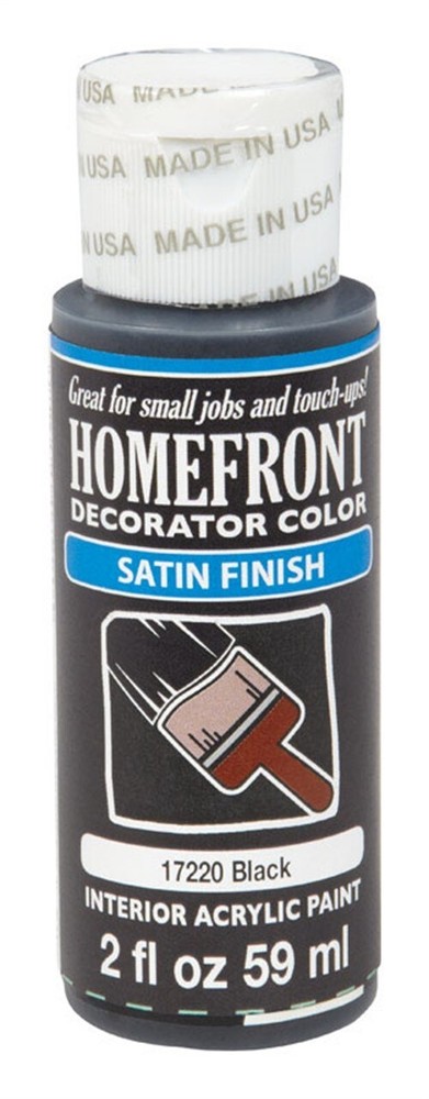 Homefront 17220N Satin Black Multi Surface Hobby Paint 2 oz. (Pack of 3)