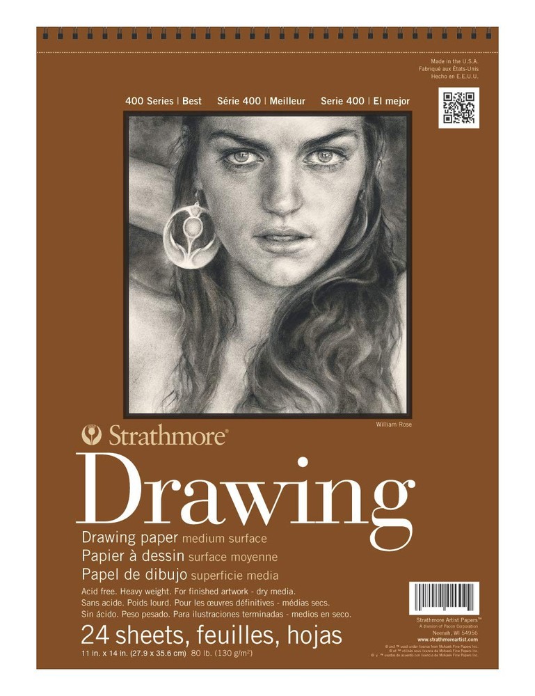 Strathmore Medium Drawing Spiral Paper Pad 11″X14″-24 Sheets 11×14, Cream