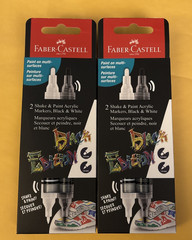 Lot of 2- Faber-Castell Shake and Paint Twin Acrylic Marker – Black & White