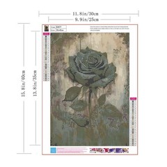 Black Rose Diamond Art Kits for Adults,Rose Flower Diamond Painting Kits for Adu