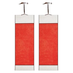 37.4″ x 12.6″ 2 Pcs Blank Hanging Scroll Paper Wood Rod, Red