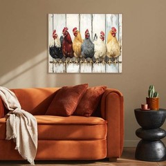 Chicken Paint by Numbers Kit for Adults DIY Farm Canvas Art 16×20 Inches