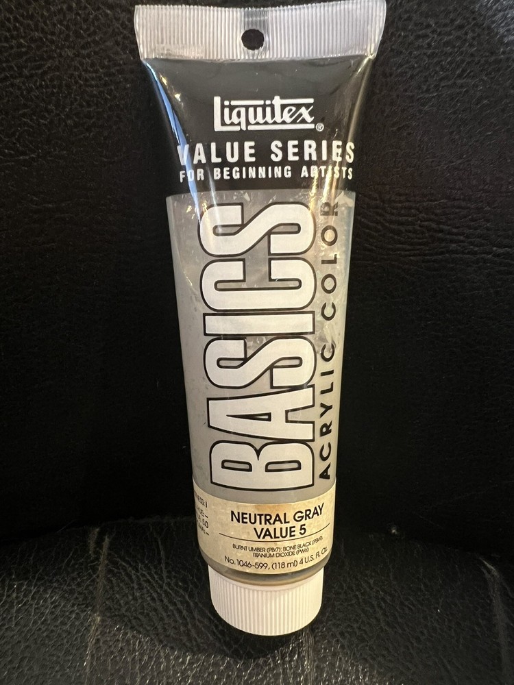 Liquitex Basics Acrylics Paint Neutral Gray 5 (4 Fl. Oz.) 1046-599