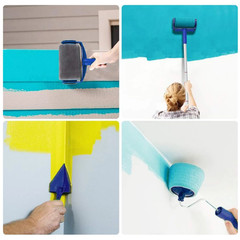 1set Paint Roller Brush Kit with Foam & Triangle Brushes for Home DIY Tools