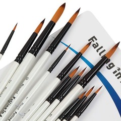 12 PCS Nylon Professional Round Paint Brushes Watercolor Acrylic Nail Art