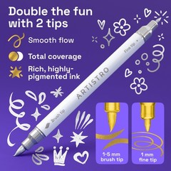 ARTISTRO Gold & Silver Acrylic Paint Pens – 1 Count (Pack of 6), Gold&Silver
