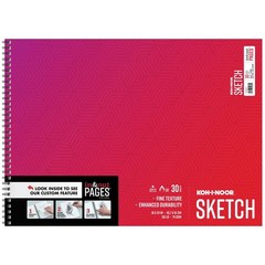 Koh-I-Noor 18 x 24 Inch Sketch Pad 50lb 74GSM 30 Sheets Side Wire Binding Art